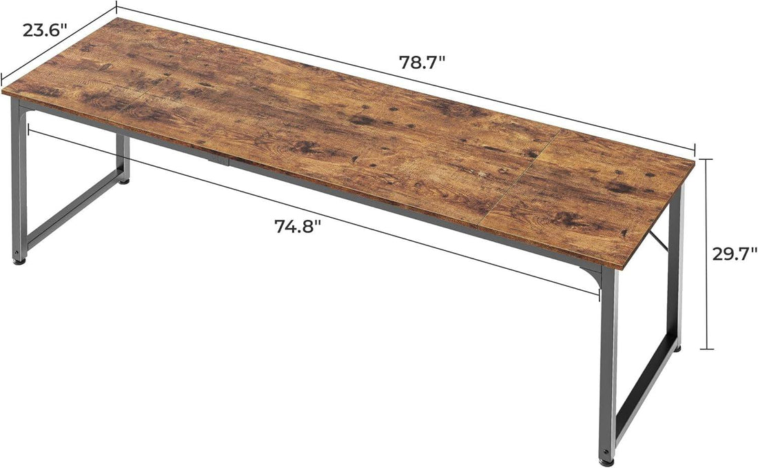 Computer Desk, 80 Inch Office Desk, Gaming Desk with Storage, Writing