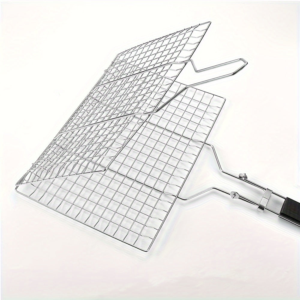 Large Capacity Stainless Steel Rustproof Nonstick BBQ Grilling Basket With Handle