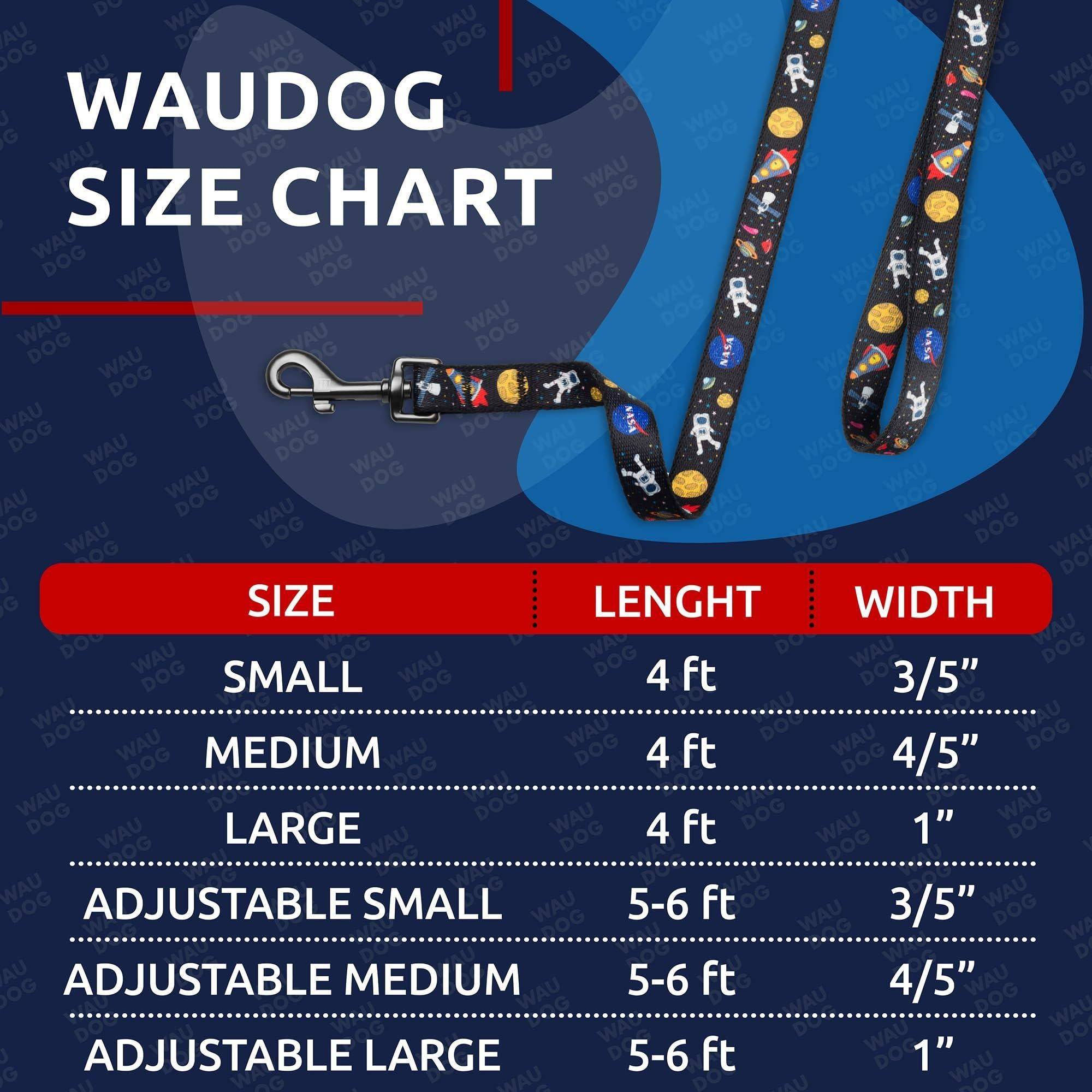 WAUDOG Nylon Dog Leash for Small Dogs and Medium Dogs 4 Ft Strong