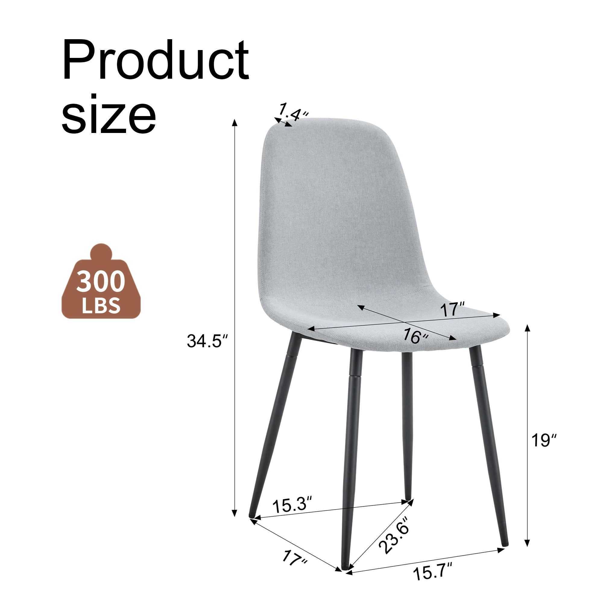 Comfortable Linen-Cotton Dining Chair Set - Four Pieces in Light