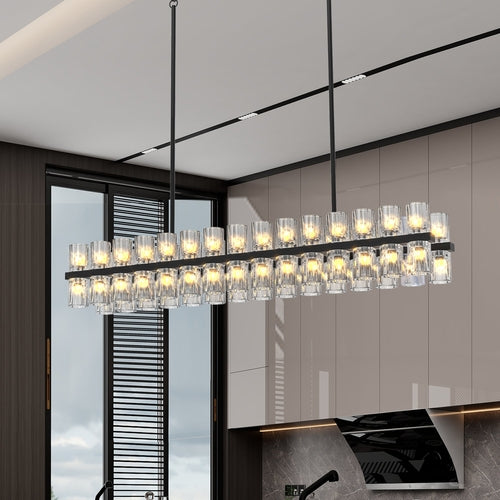 Rectangular Luxurious Crystal Chandelier for Living Room & Dining