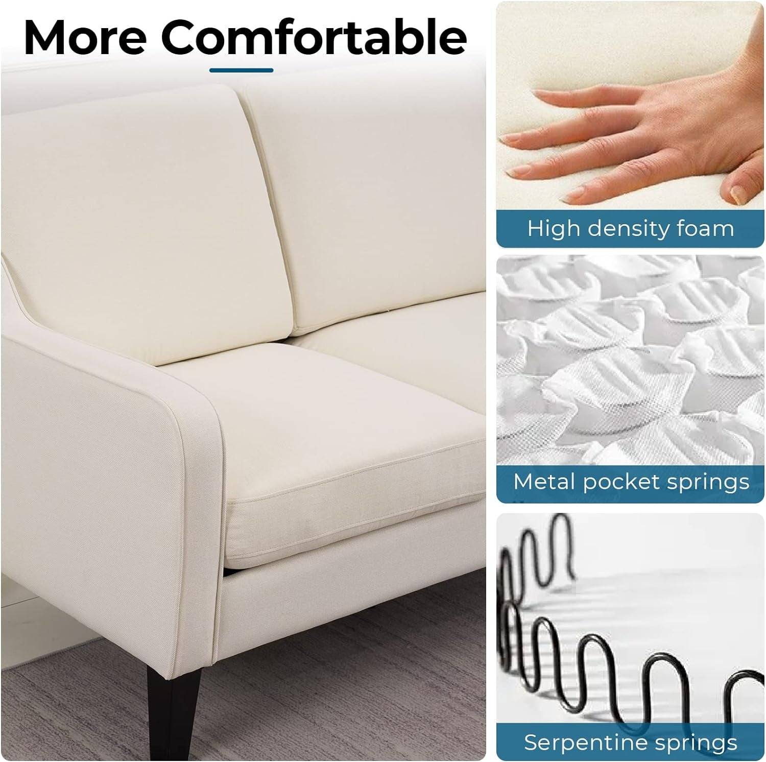 Beige Mid-Century Modern Loveseat (53") rana