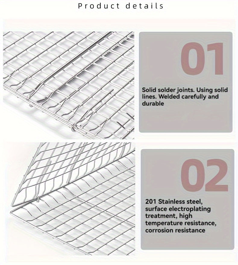 Large Capacity Stainless Steel Rustproof Nonstick BBQ Grilling Basket With Handle