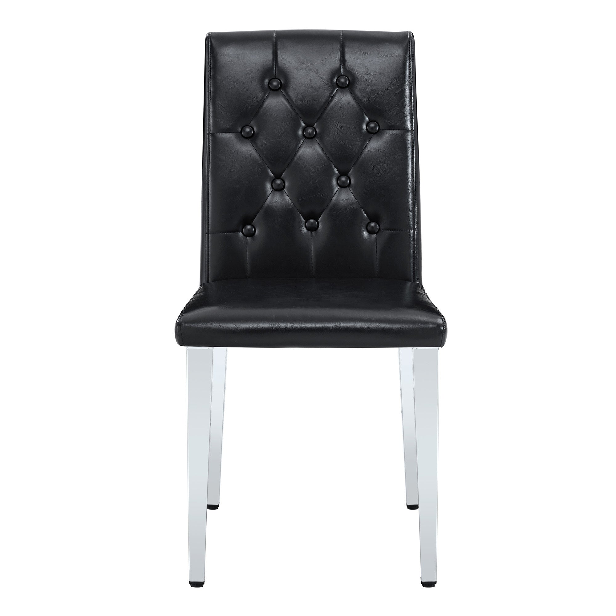 4-pack black PU dining chairs: ergonomic buckle backrest, 35 inches