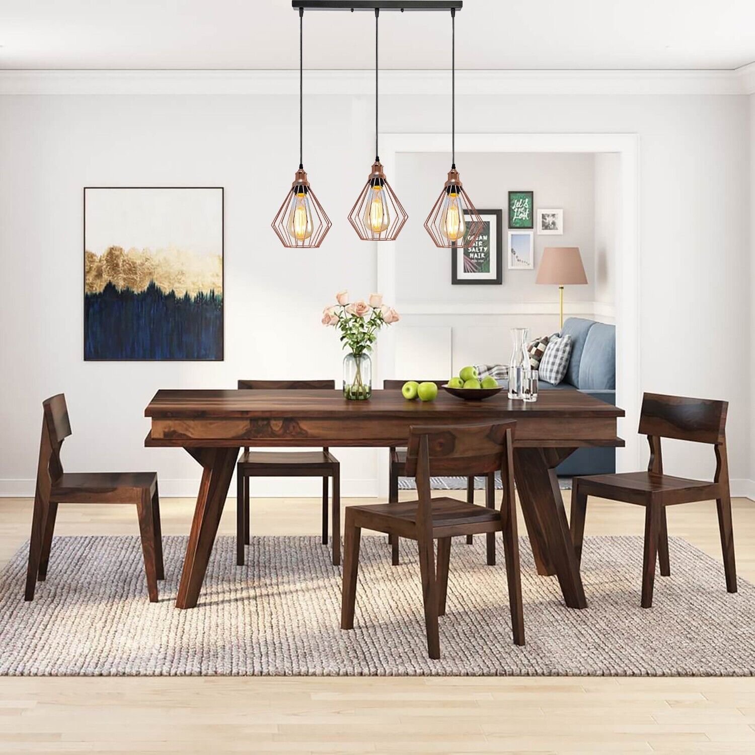 Linear Cage Pendant Light Fixture~3775