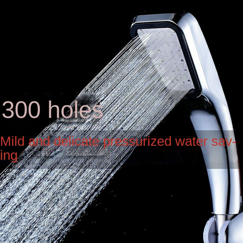 1pc Pressurized Handheld Shower Head, 300 Holes Water Out Shower Head, Bathroom Shower Nozzle, Shower Sprinkler, Bathroom Hardware, Bathroom Accessories, Enjoy A Luxurious Bathing Experience