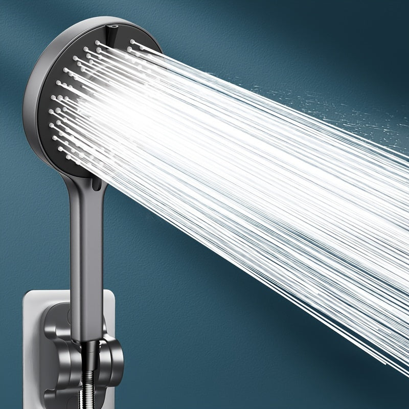 1pc Pressurized Handheld Shower Head, 7 Modes Adjustable Water Output Shower Head, Bathroom Shower Nozzle, Shower Sprinkler, Bathroom Hardware, Bathroom Accessories, Enjoy A Luxurious Bathing Experience
