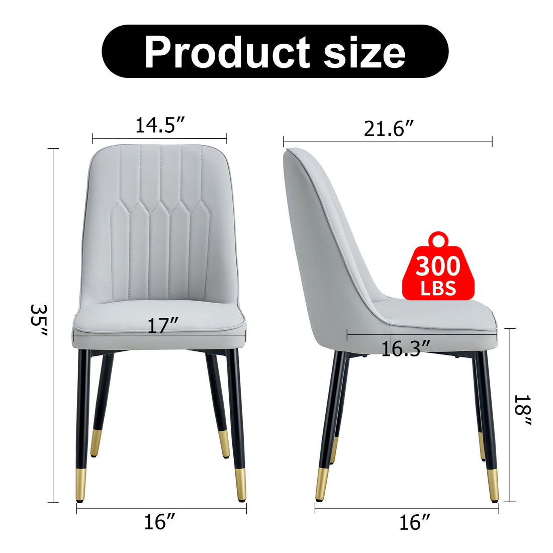 Light gray dining chairs and living room chairs. PU material and metal