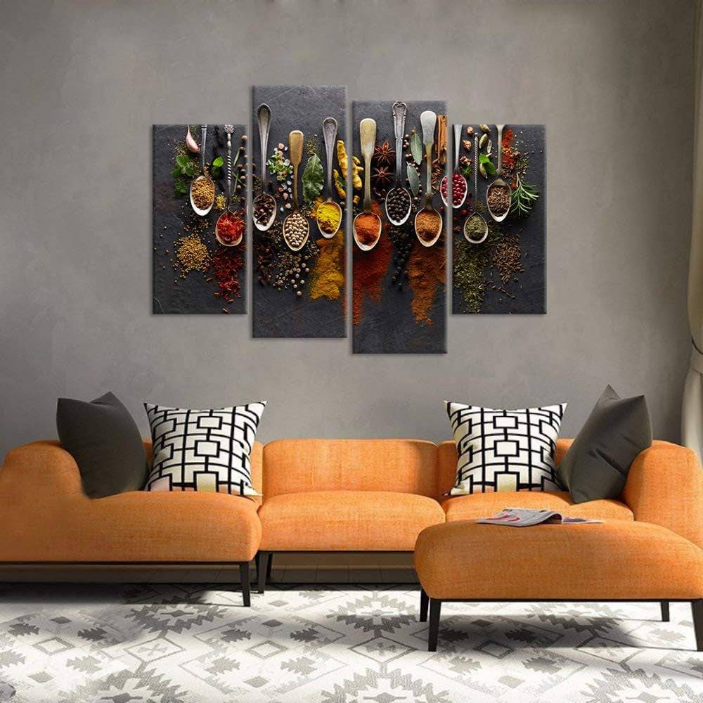 Spice Spoon Canvas Art: Kitchen Food Wall Decor