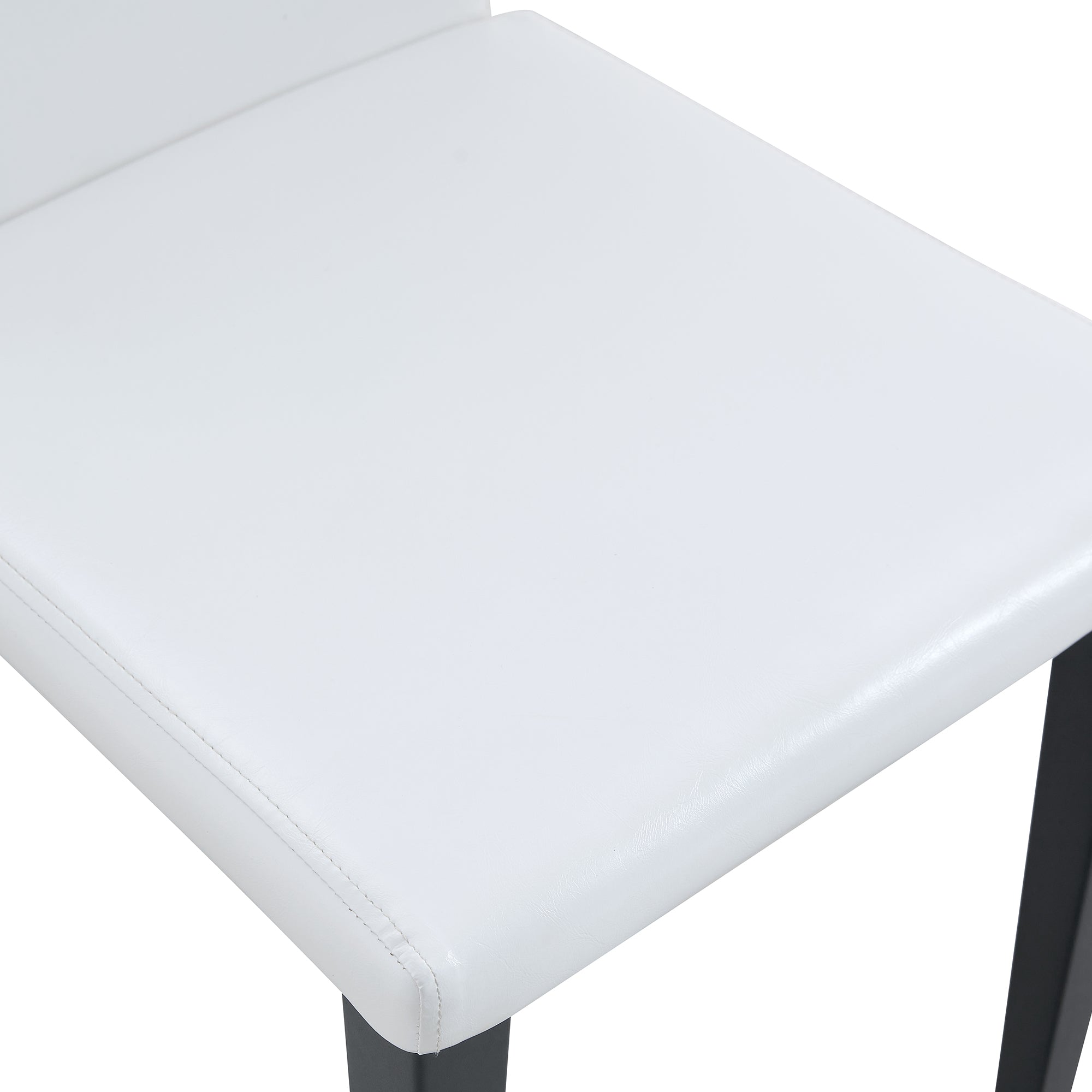 Four White PU dining chairs, simple and versatile, comfortable and