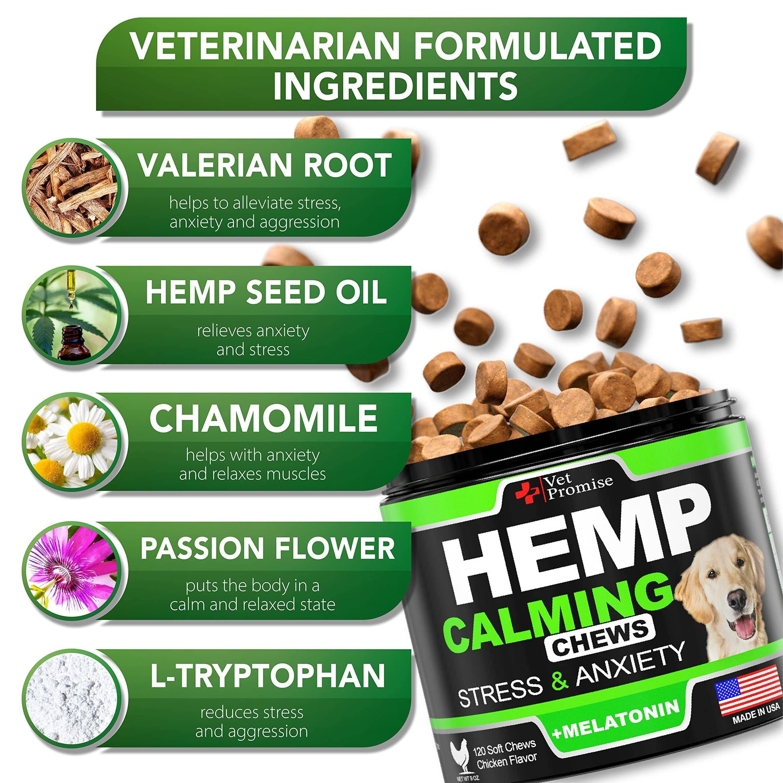 Hemp Calming Chews for Dogs with Anxiety and Stress Dog Calming