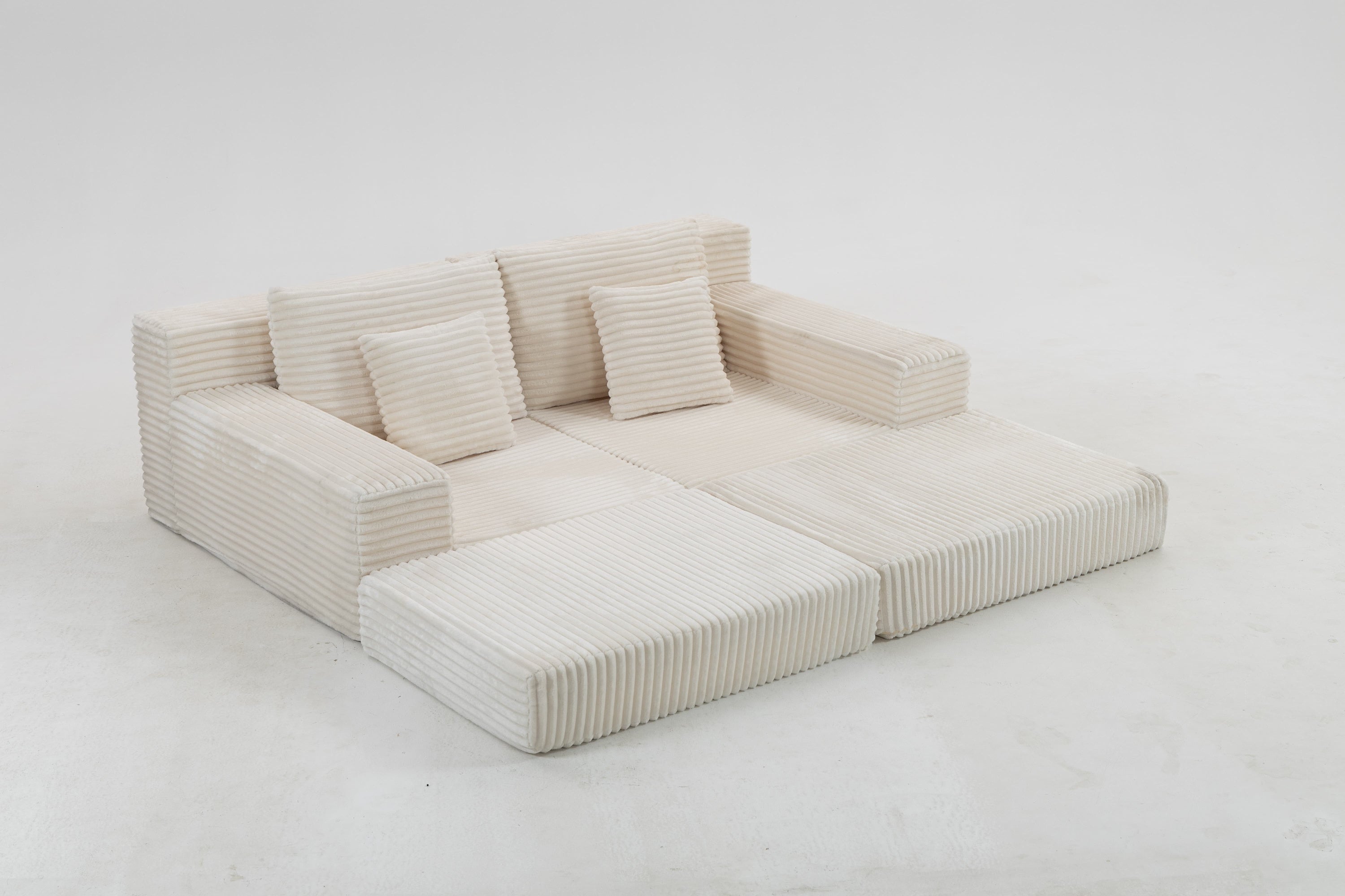 Double Lounge Chaise,Cloud Plush Sofa Bed,Upholstered Boneless Cloud