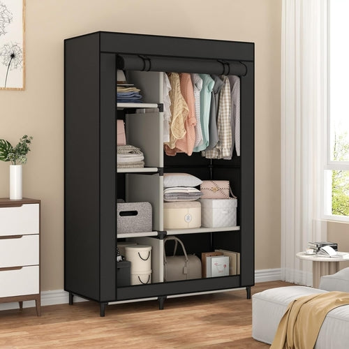 Portable Closet Organizers, Clothing Storage, Wardrobe with 6 Shelves