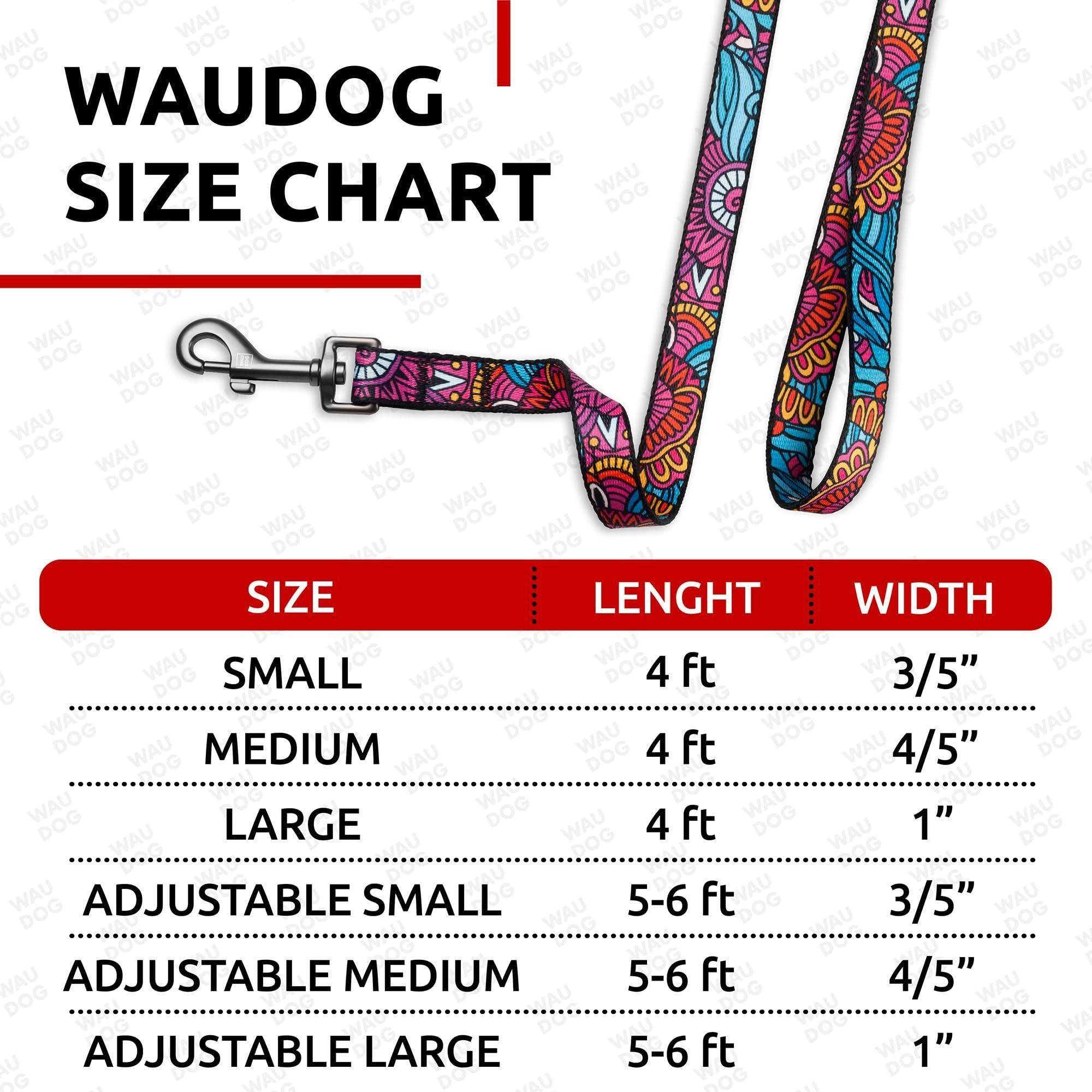 WAUDOG Nylon Dog Leash for Small Dogs and Medium Dogs 4 Ft Strong