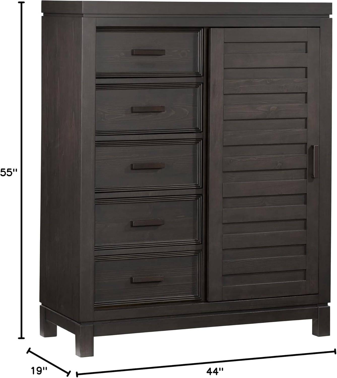 Manchester Premium Soft Close 5-Drawer Chifferobe with Adjustable