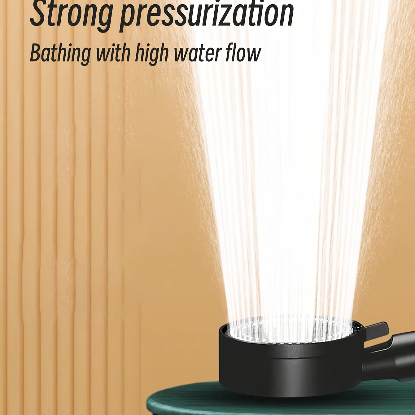 1pc Pressurized Handheld Shower Head Wth Bracket And Hose, 5 Modes Adjustable Water Output Shower Head, Bathroom Shower Nozzle, Shower Sprinkler, Bathroom Hardware, Bathroom Accessories