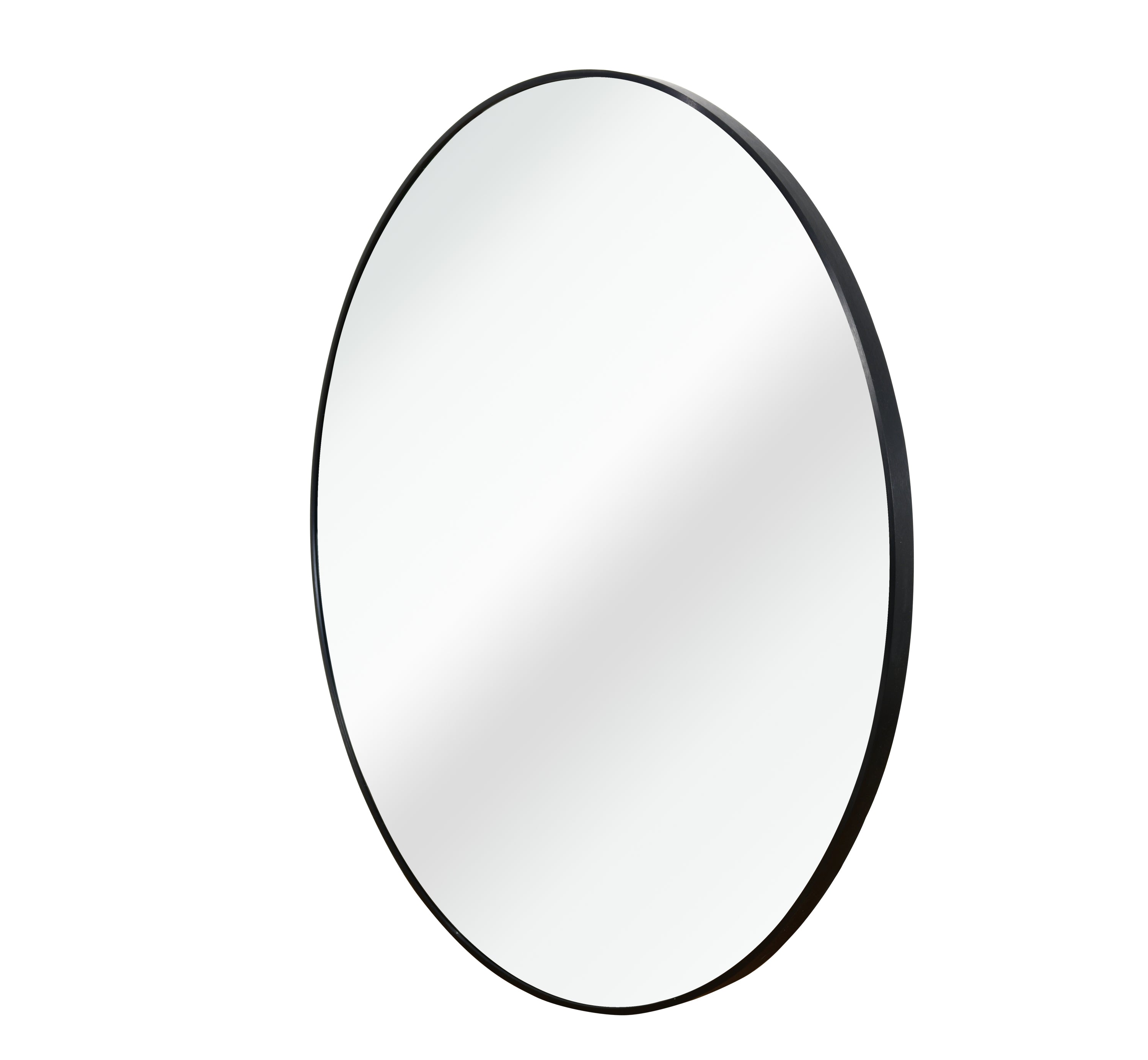 Black 16 Inch Metal Round Bathroom Mirror