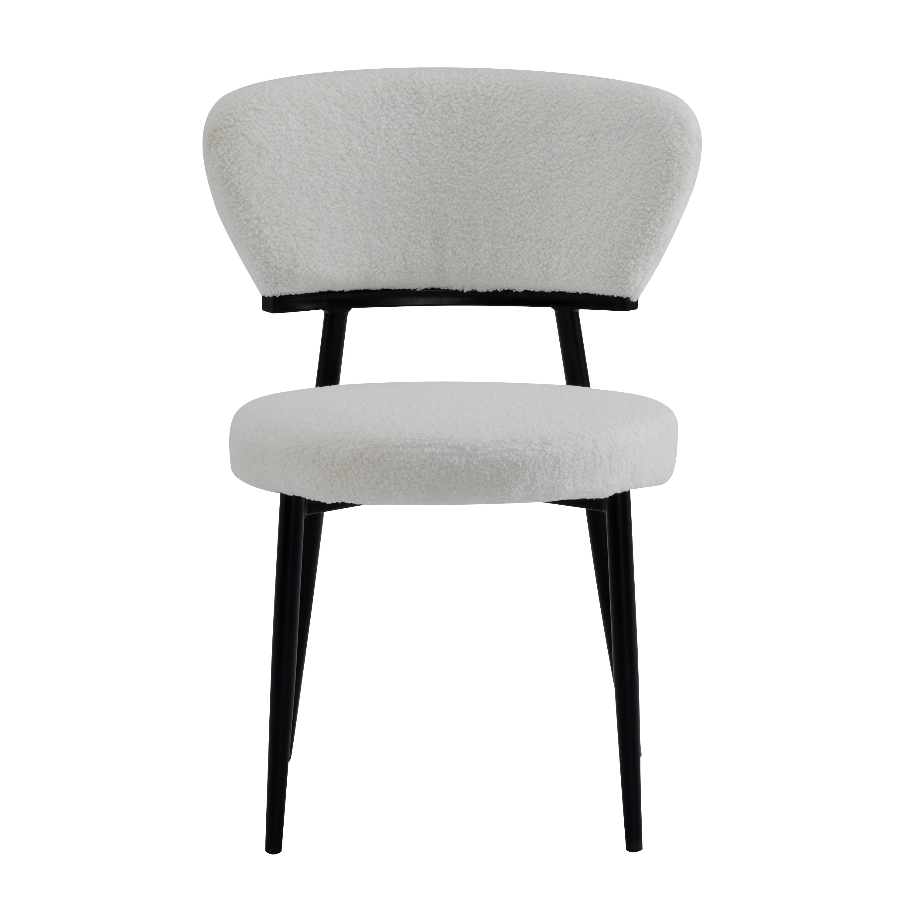 Upholstered Dinning Chair Set of 2-White