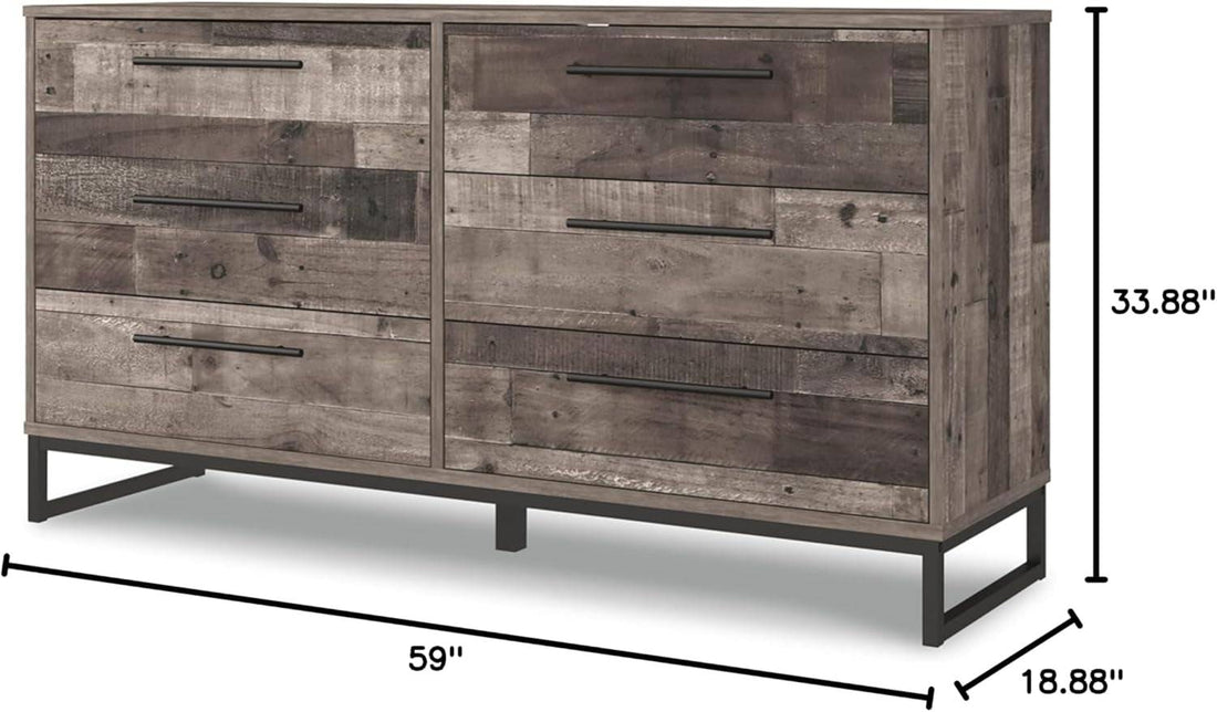 Neilsville 6 Drawer Dresser, Dark Brown