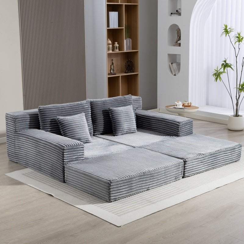 Double Lounge Chaise,Cloud Plush Sofa Bed,Upholstered Boneless Cloud