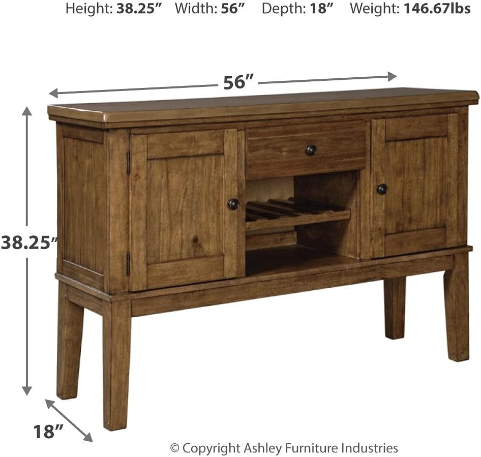 Ralene Rustic Dining Room Buffet with Wine Rack