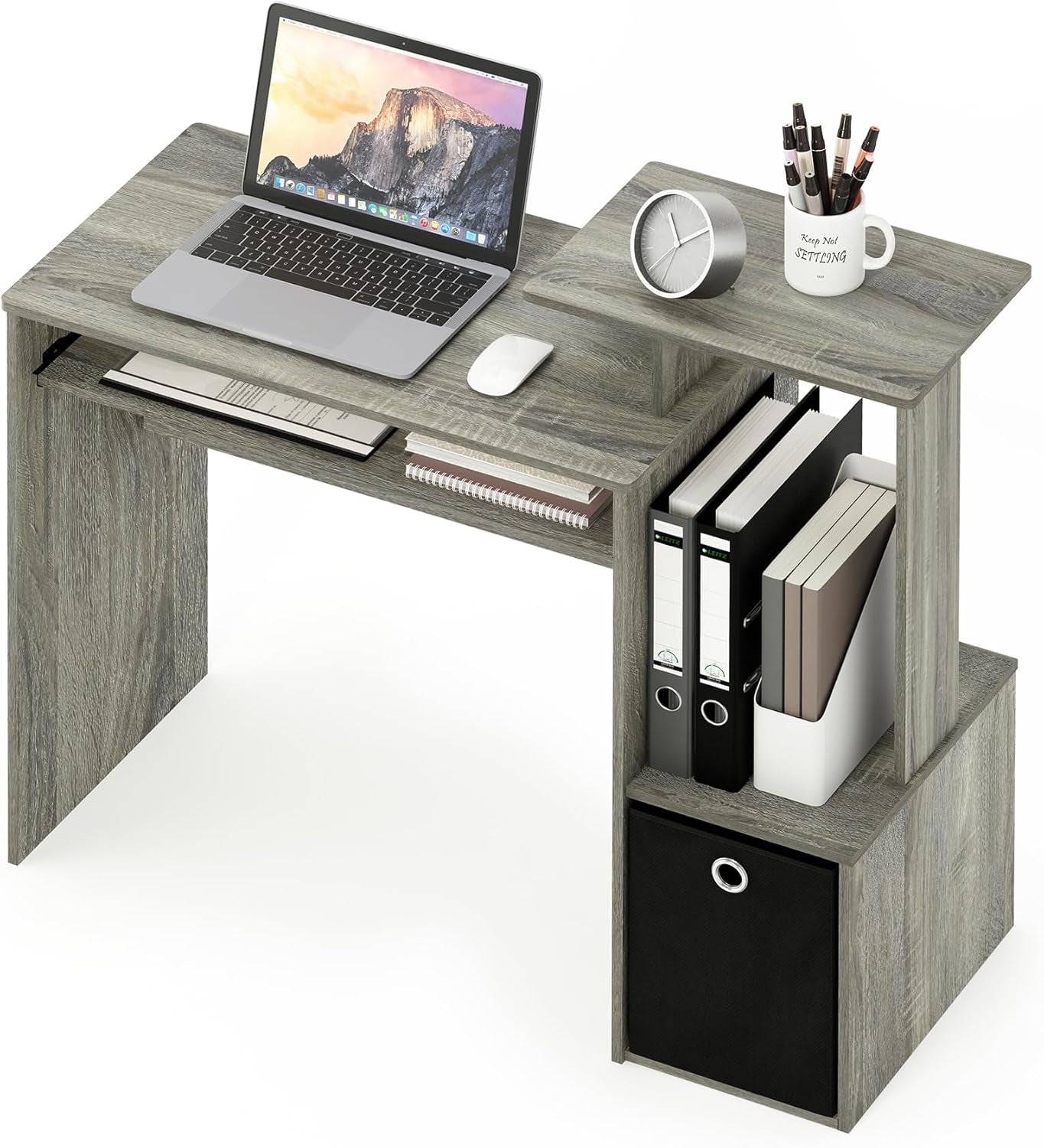 Econ Multipurpose Home Office Computer Writing Desk, French Oak Grey