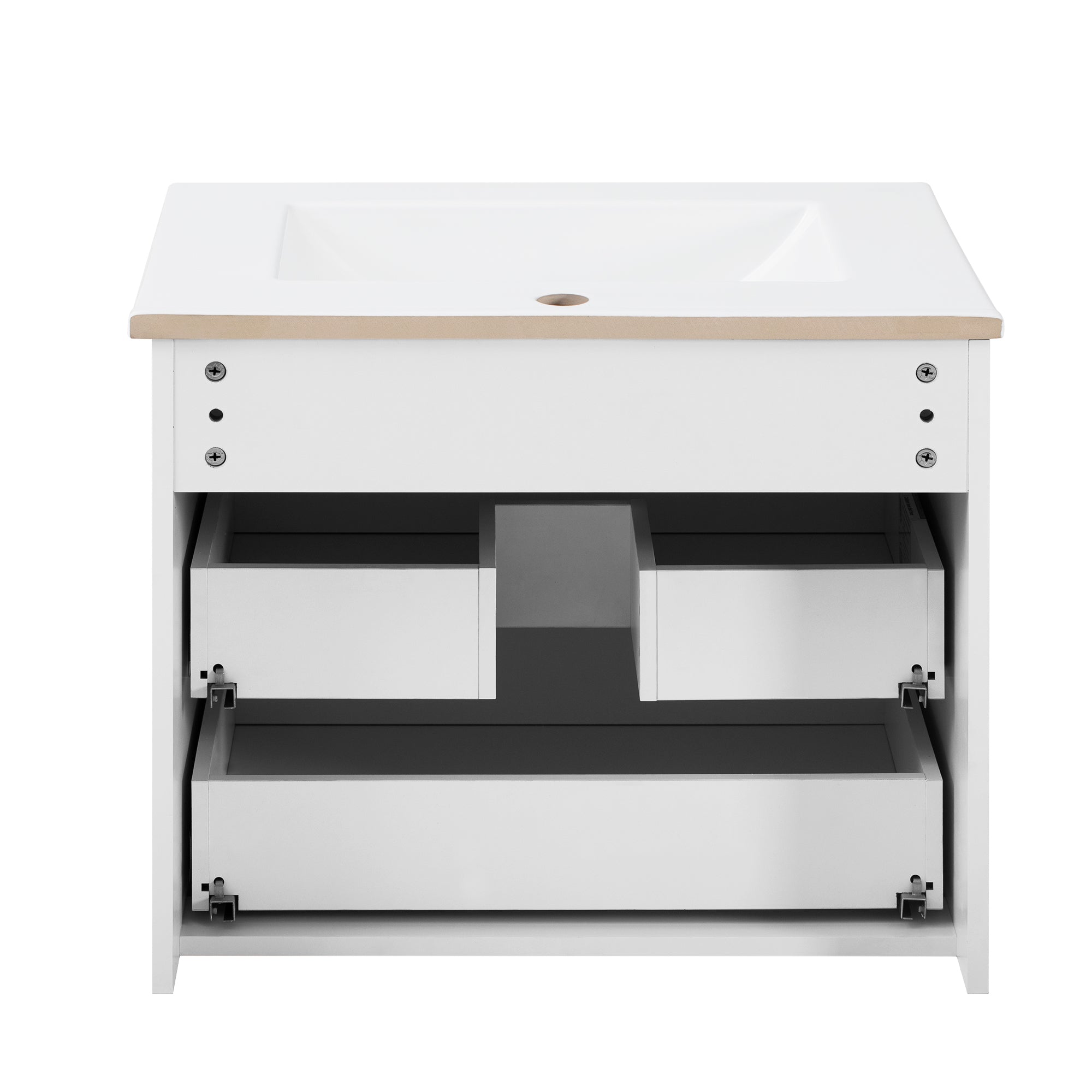 24inch Wall Mounted Floating Cabinet w/Side Cabinet Combo, Rectangular