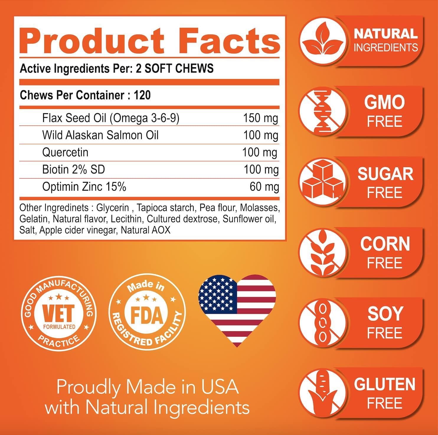 Omega 3 for Dogs Dog Skin and Coat Supplement Fish Oil for Dogs