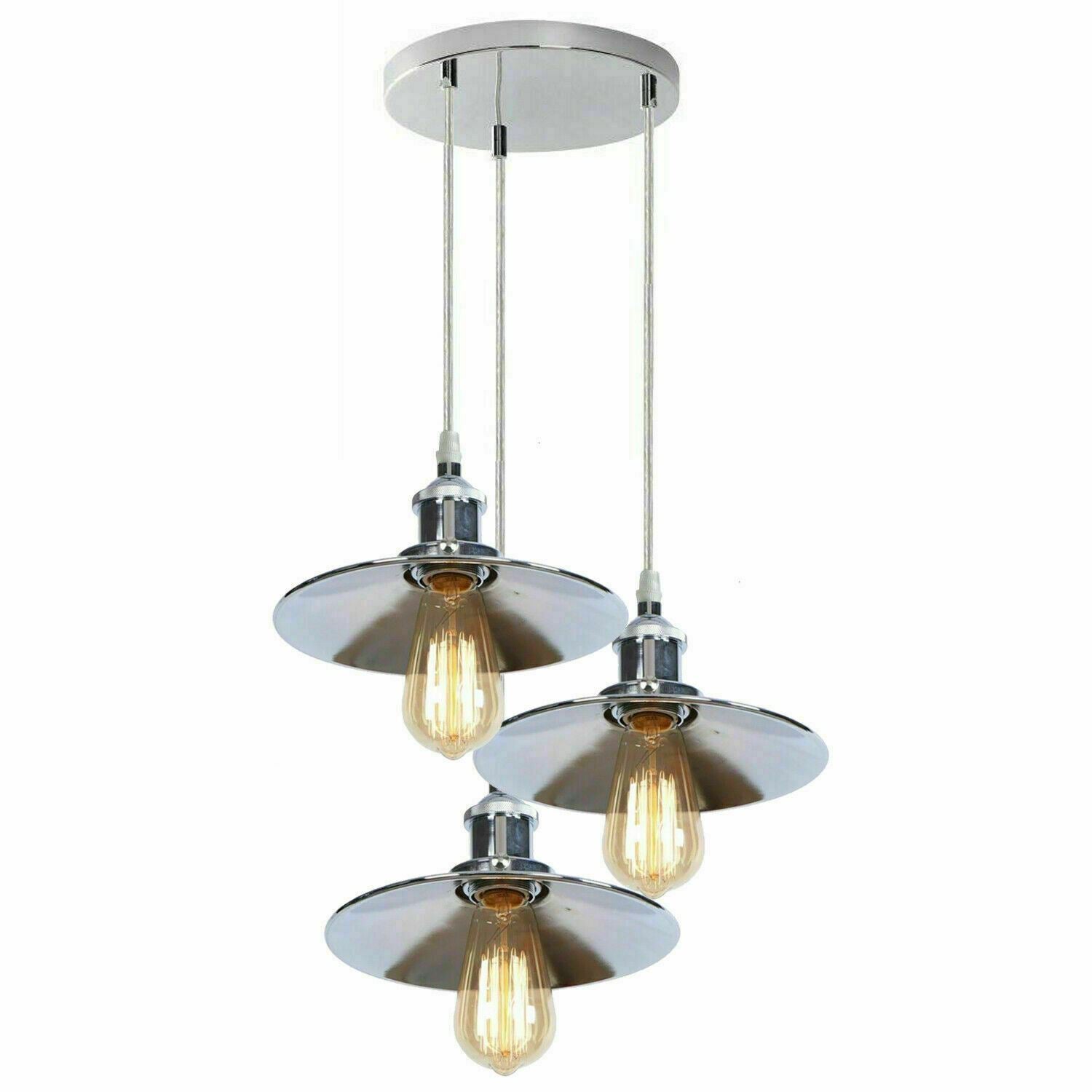 Modern 3-Light Pendant Ceiling Fixture Lighting | Chrome Finish Home