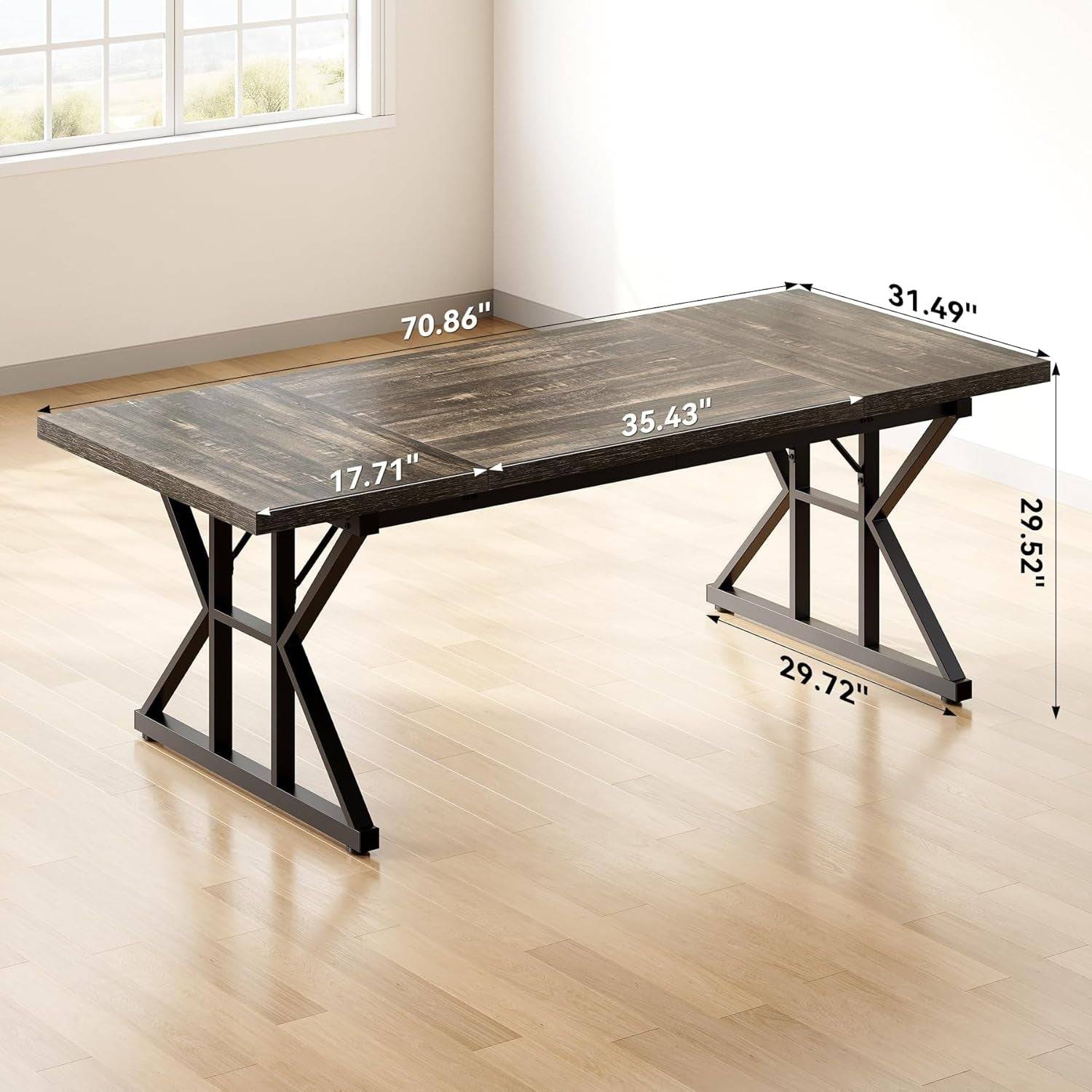 70.8-Inch Large Executive Desk, Extra Long Computer Office Desk