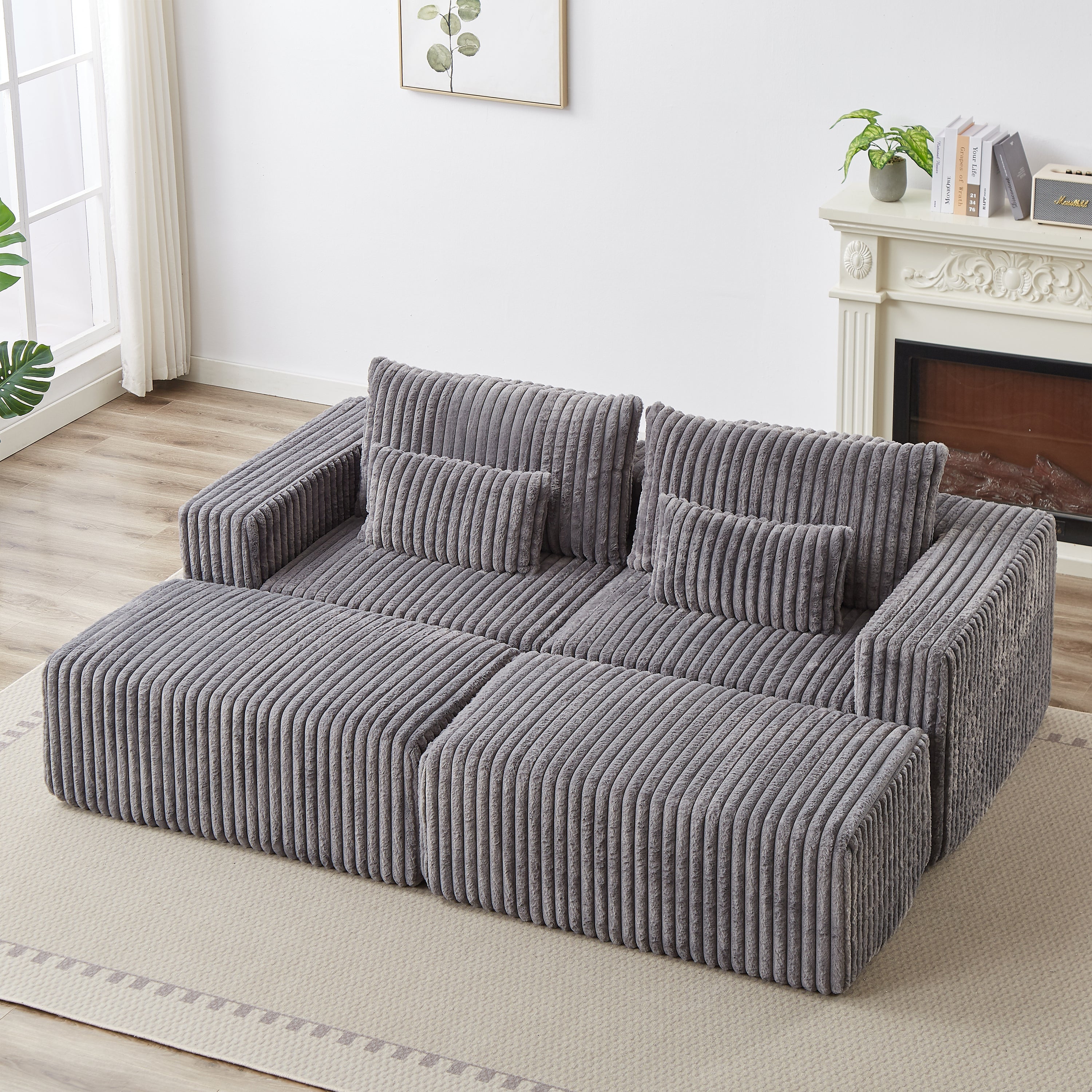 87" Oversized Sectional Lounge Chaise,No Assembly Required,Cloud Plush