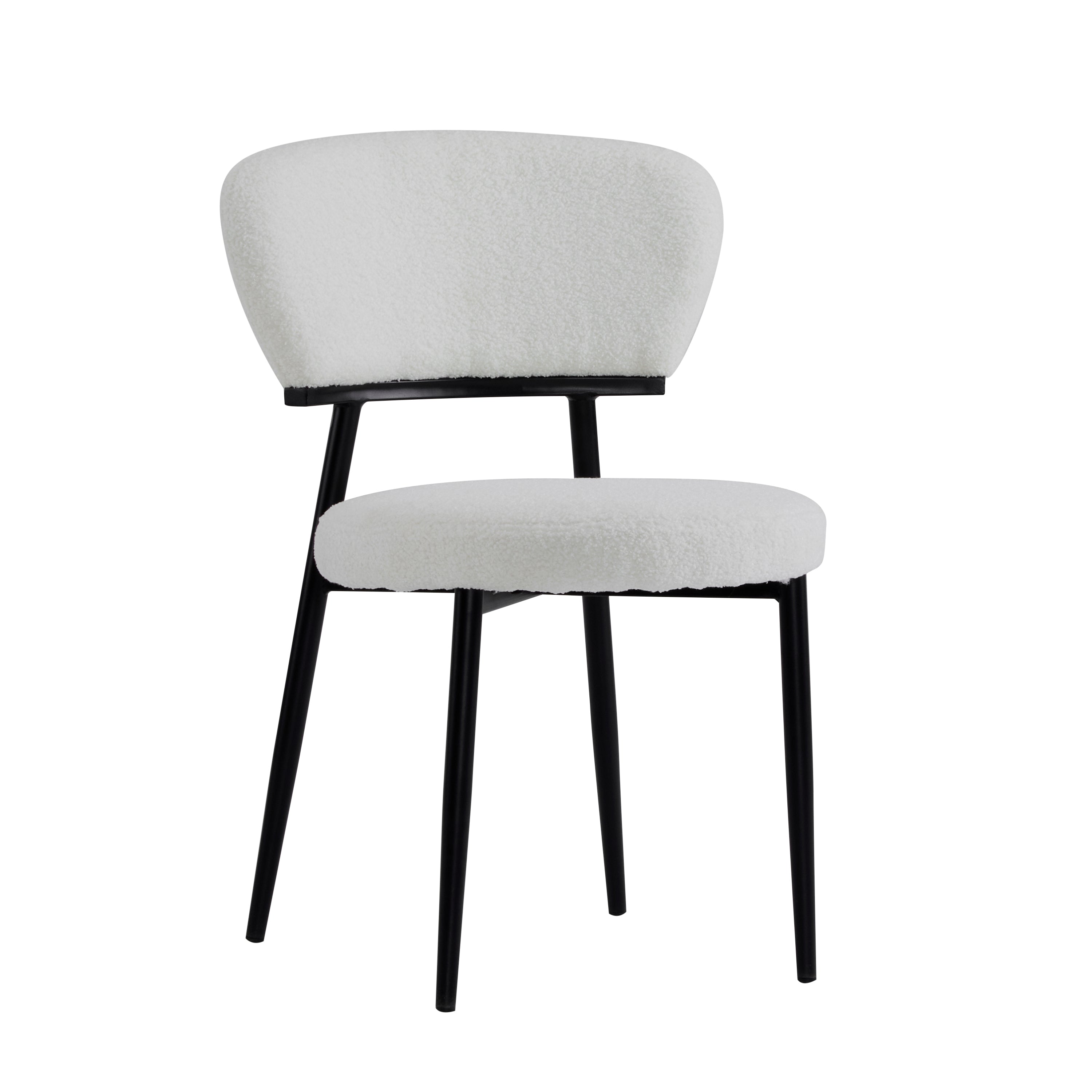Upholstered Dinning Chair Set of 2-White
