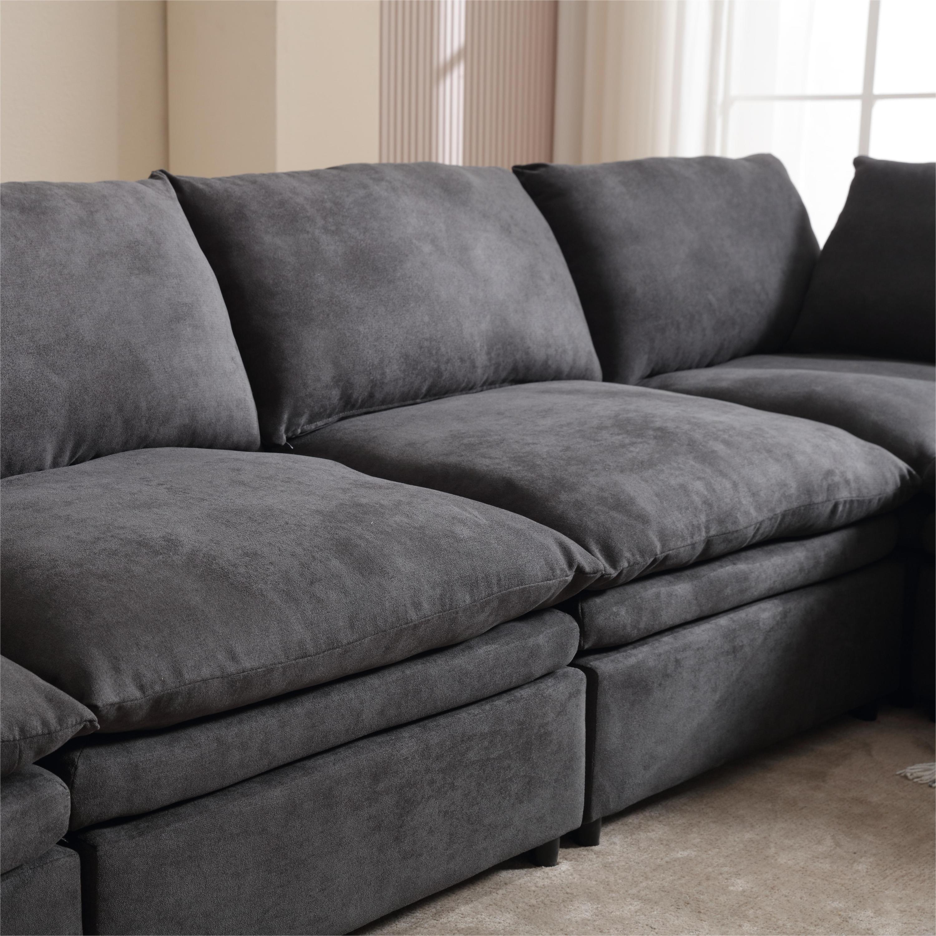 Modern U-shaped Sectional Sofa ,5-seat Upholstered Sofa