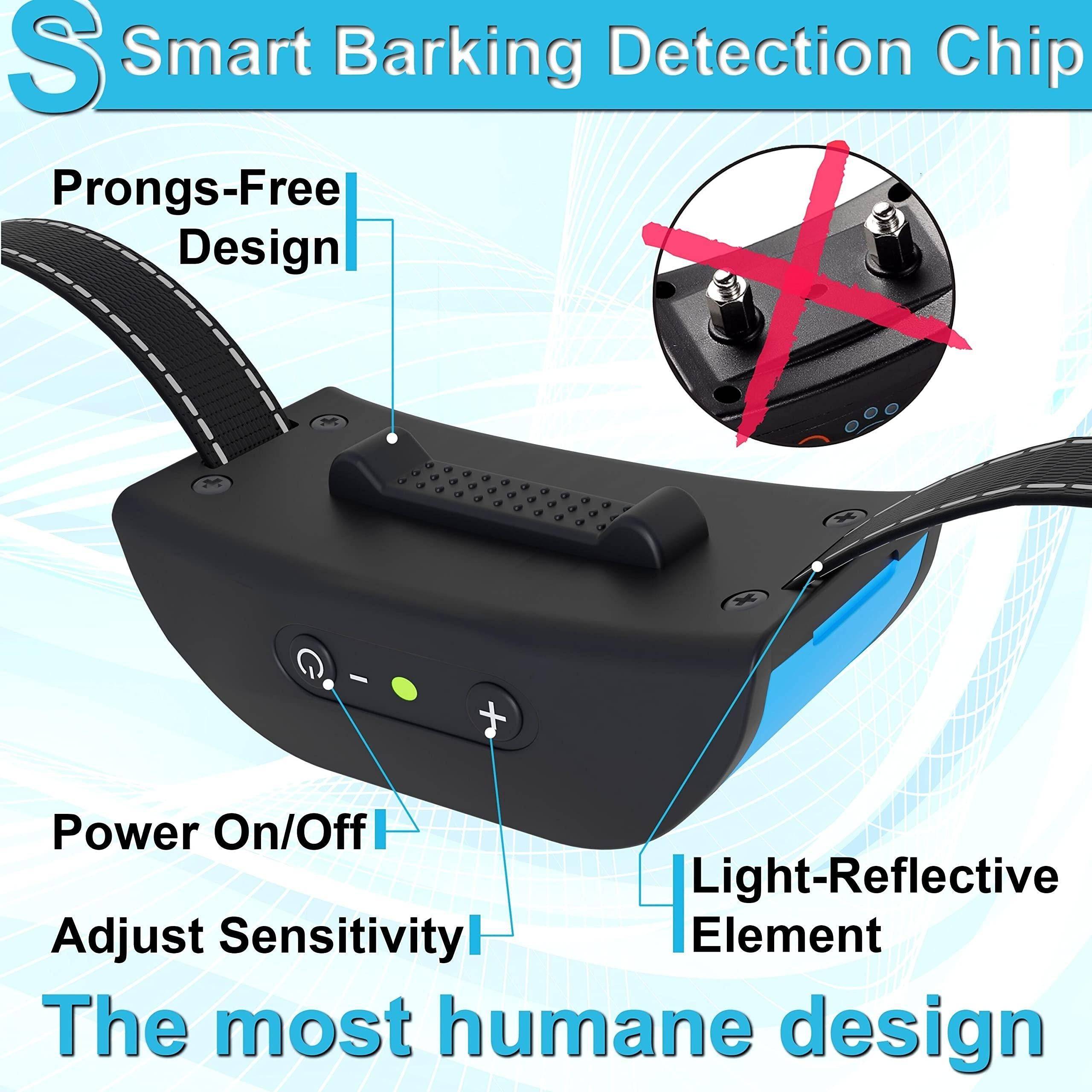 Small Dog Bark Collar Humane No Shock Rechargeable Anti Barking