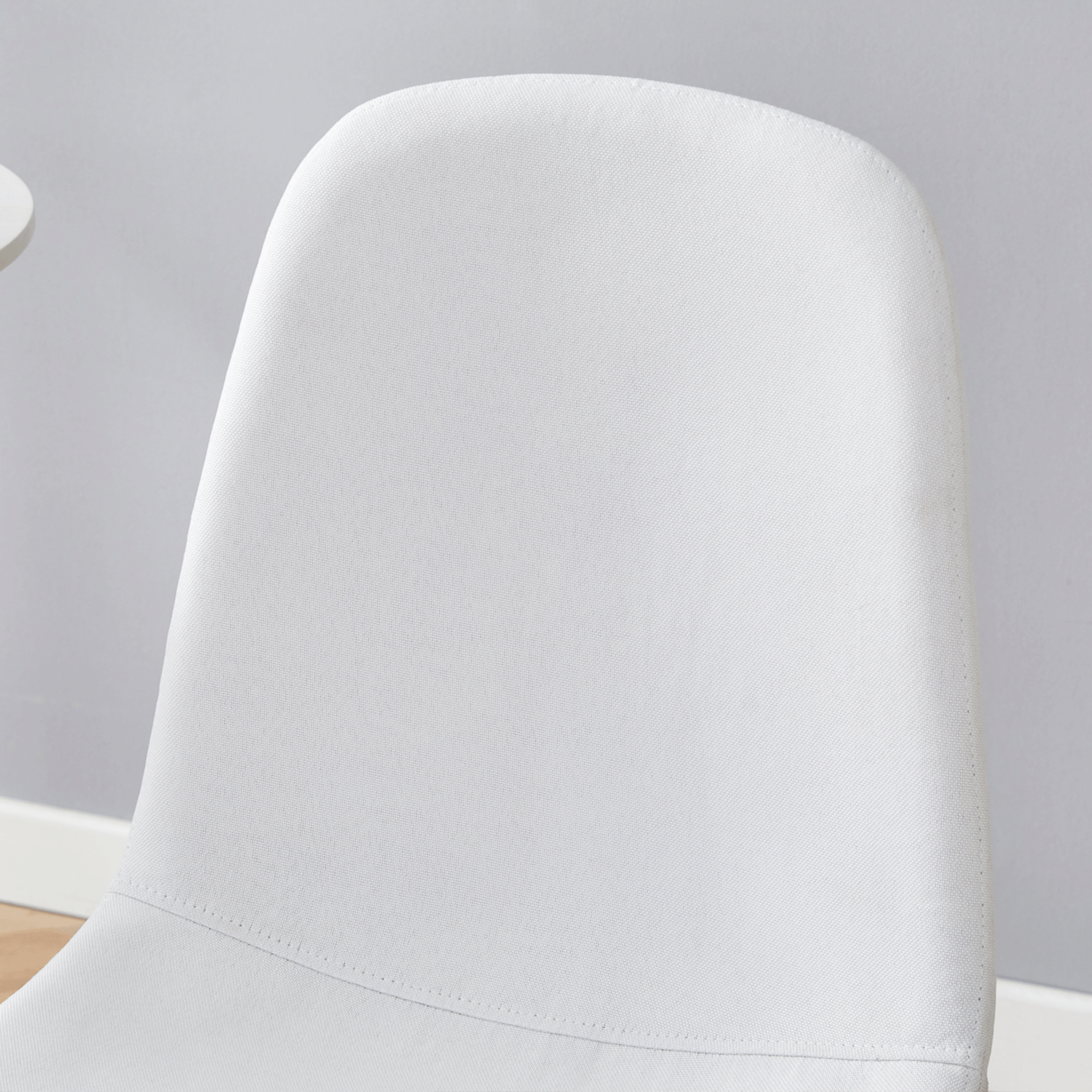 Luxury Simple Chair - Set of 4 WHITE Linen-Cotton Material High
