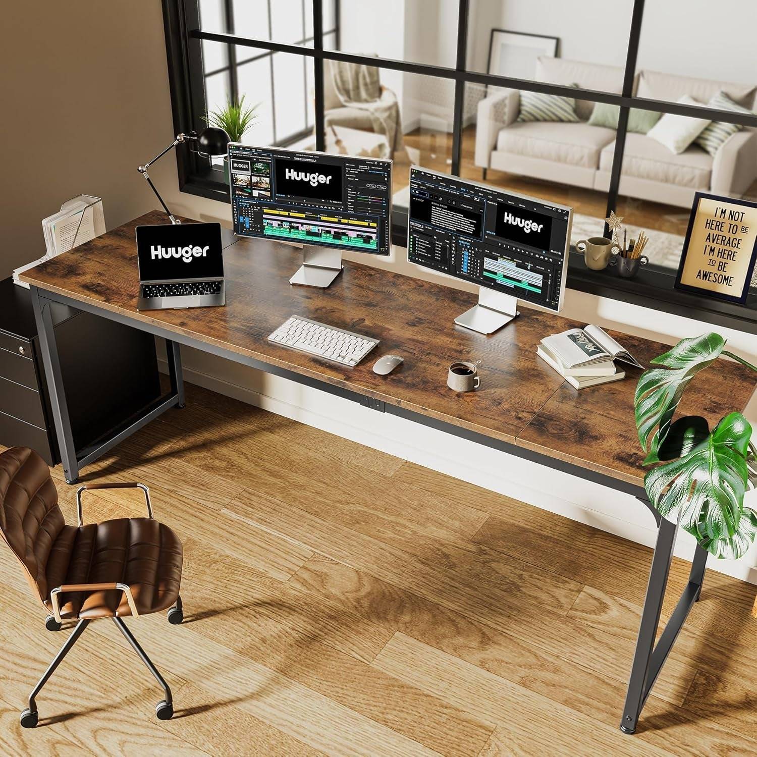 Computer Desk, 80 Inch Office Desk, Gaming Desk with Storage, Writing