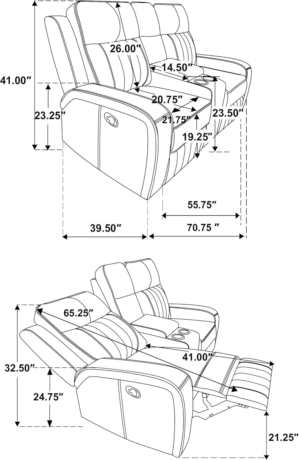 Gray Reclining Loveseat rana