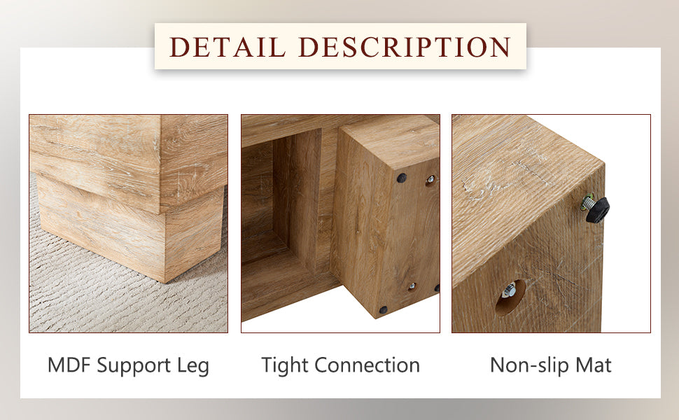Modern Simple Light Wood Texture MDF Coffee Table - 43.3&