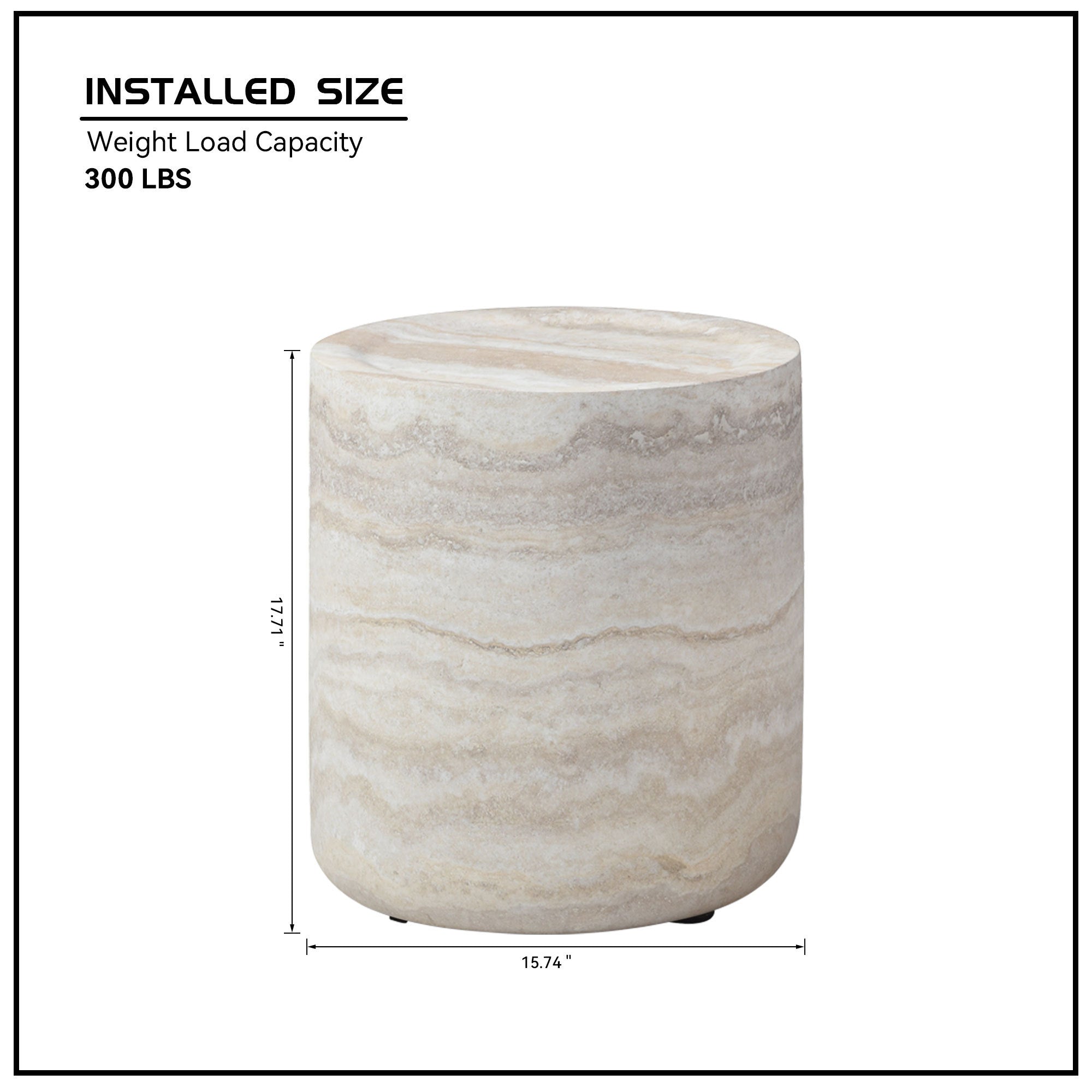 15.74 inch Faux MARS marble Pattern Coffee Tables for Living Room