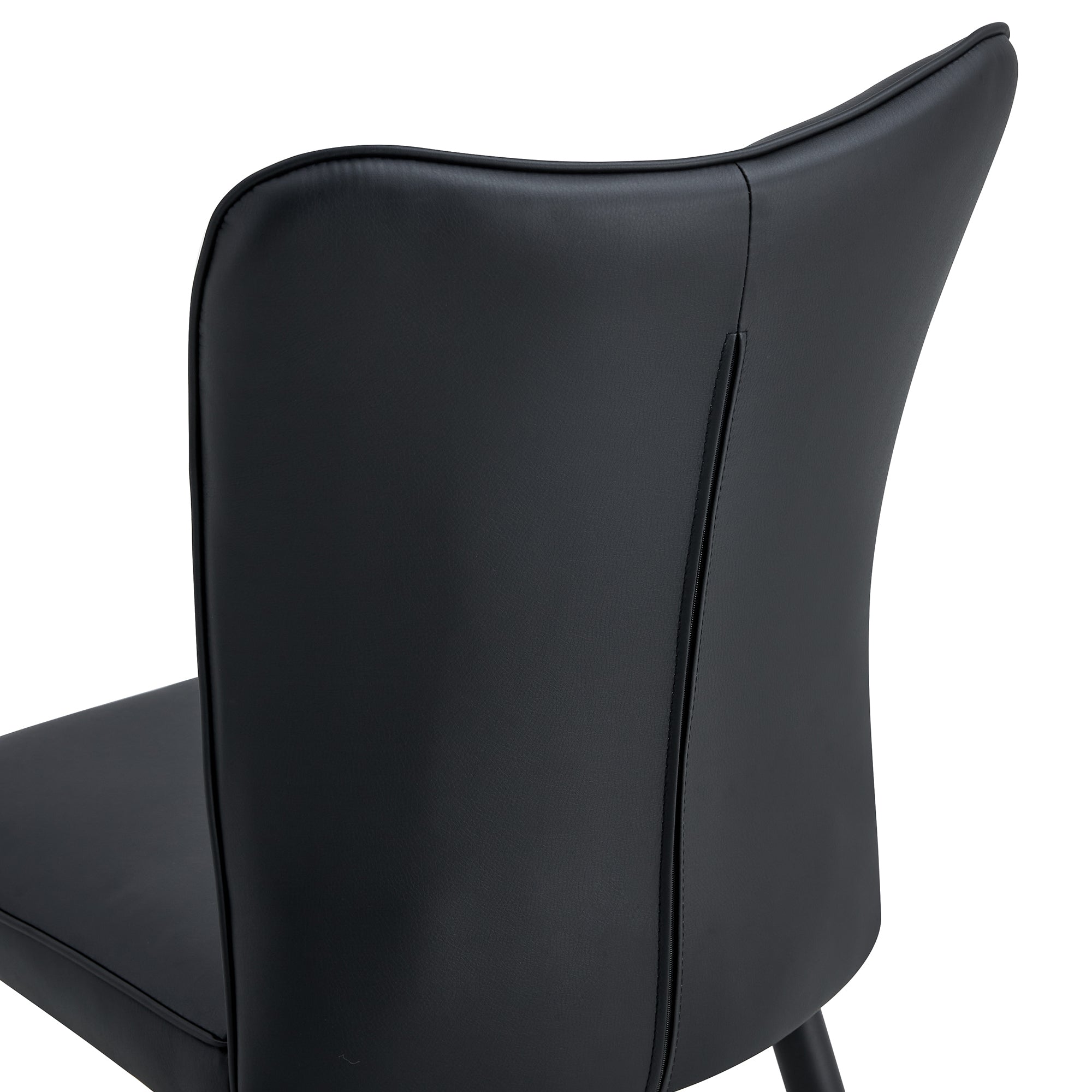 Modern Black PU Chair Set - Two Pieces, The backrest has a vertical