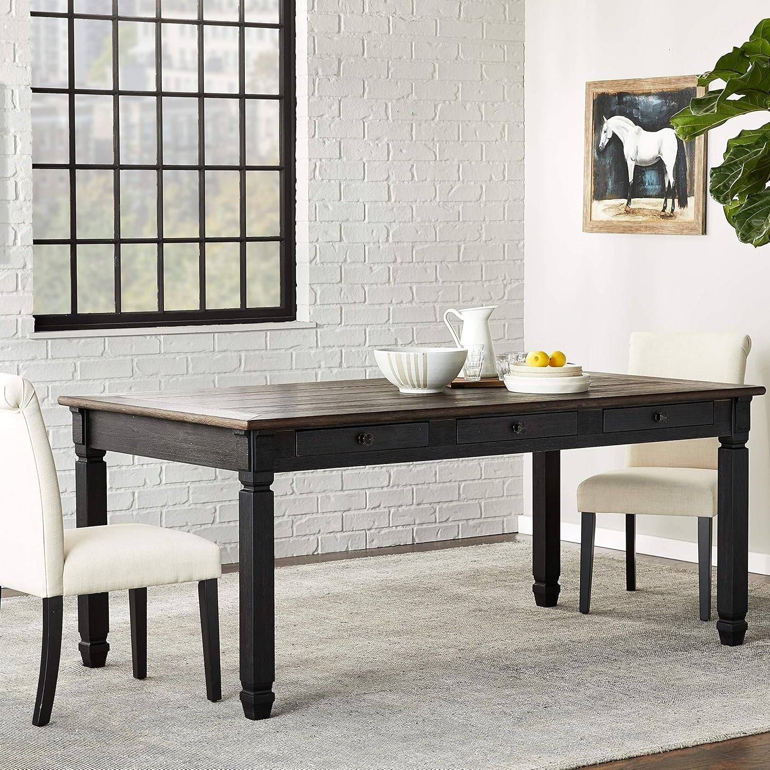 Tyler Creek Farmhouse Dining Table with Drawers, Seats up to 6, Almost