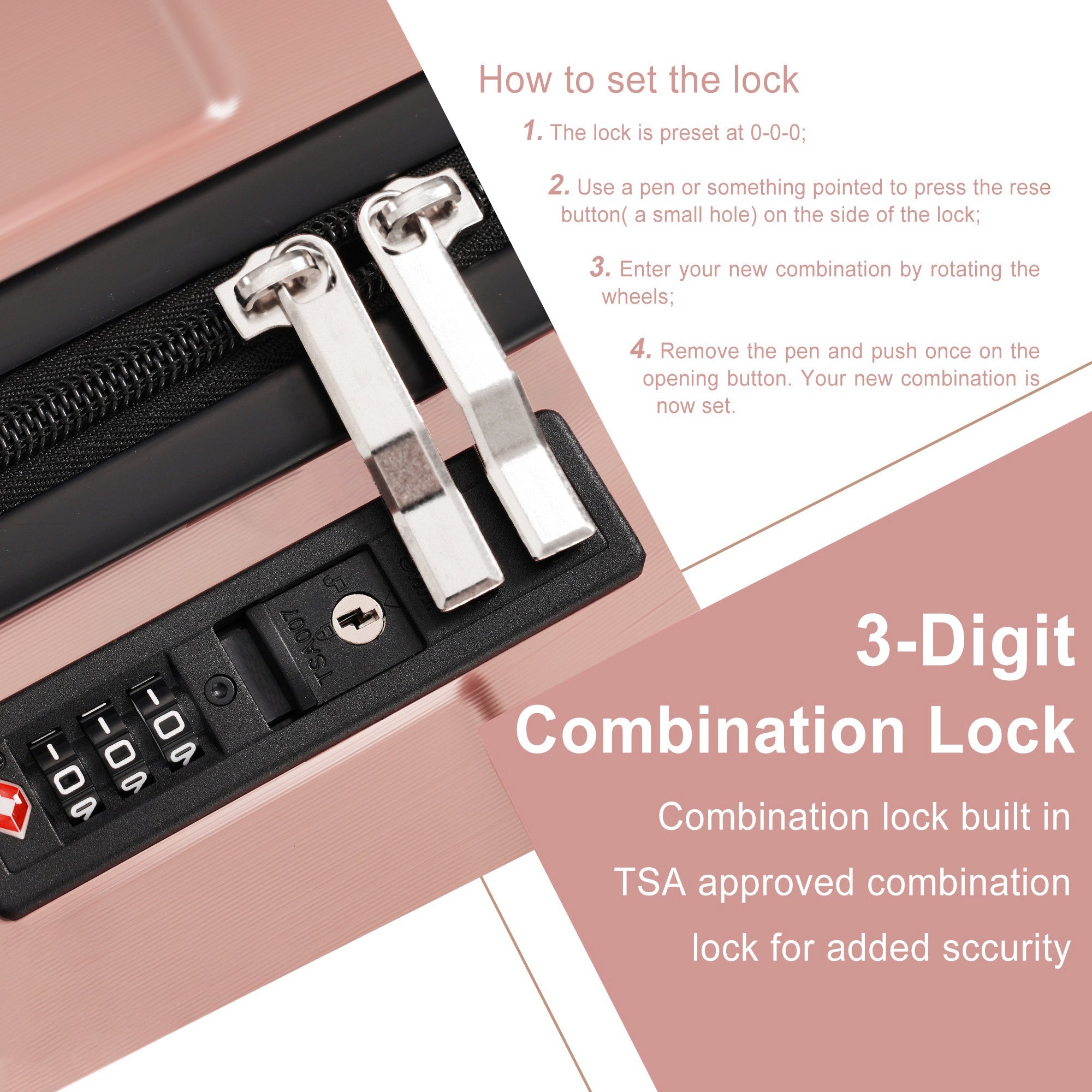 20-Inch Hardshell Carry-On Luggage, Lightweight Durable ABS Suitcase