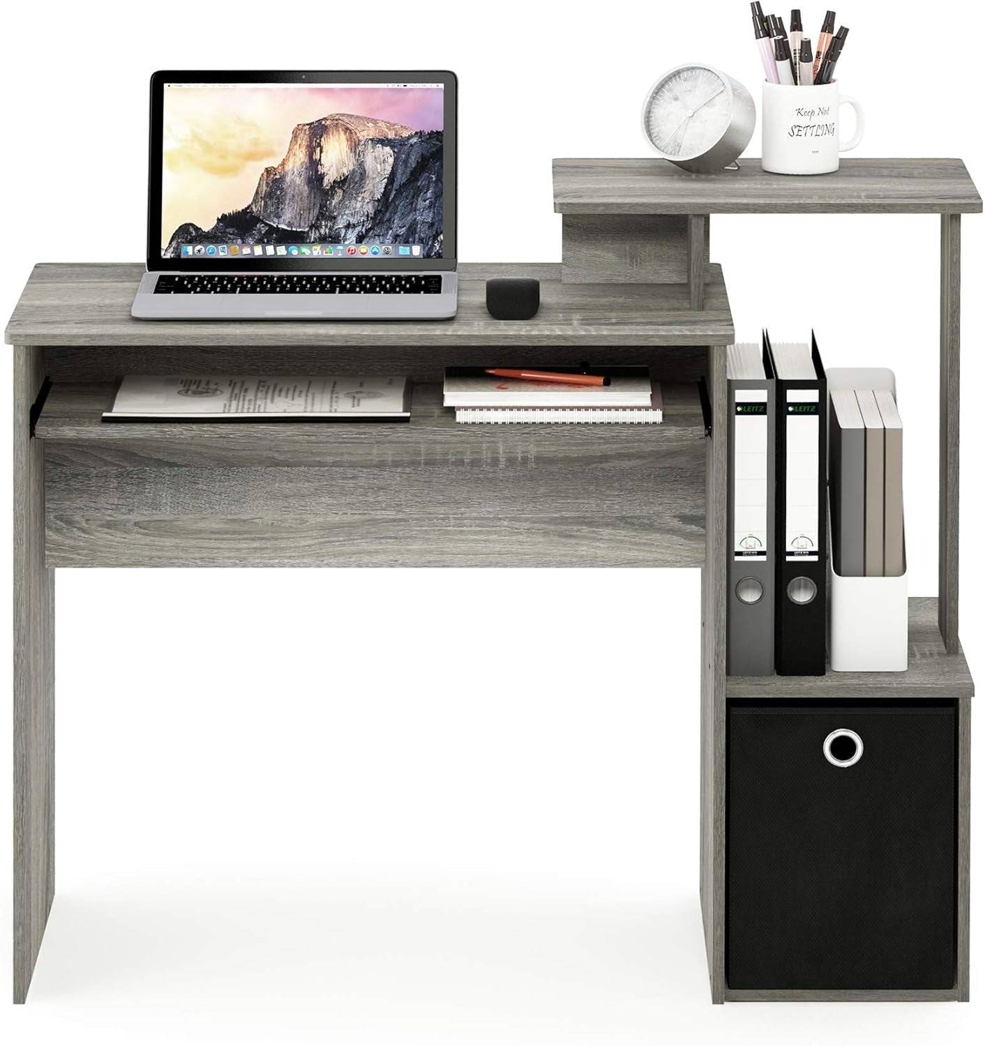 Econ Multipurpose Home Office Computer Writing Desk, French Oak Grey
