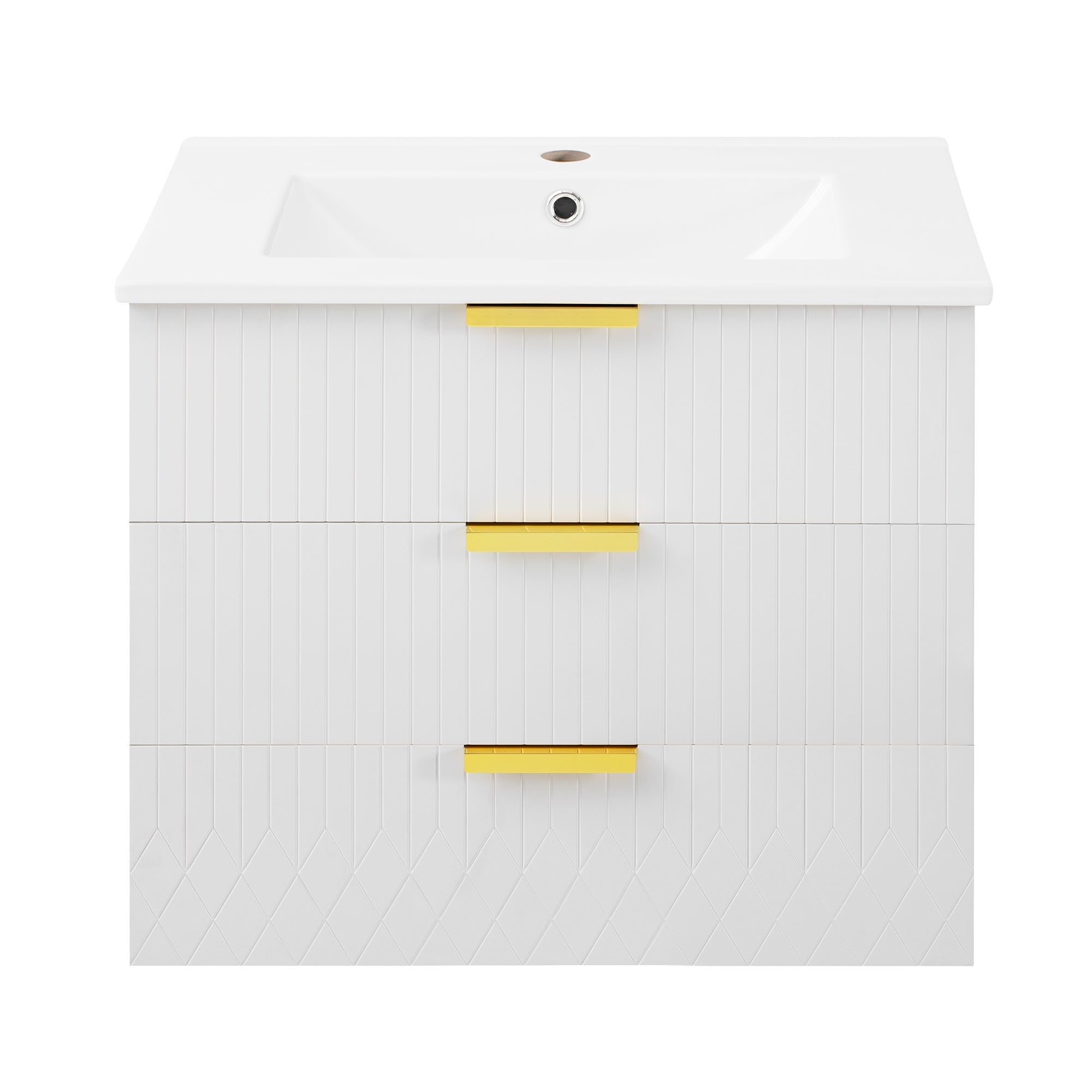 24inch Wall Mounted Floating Cabinet w/Side Cabinet Combo, Rectangular