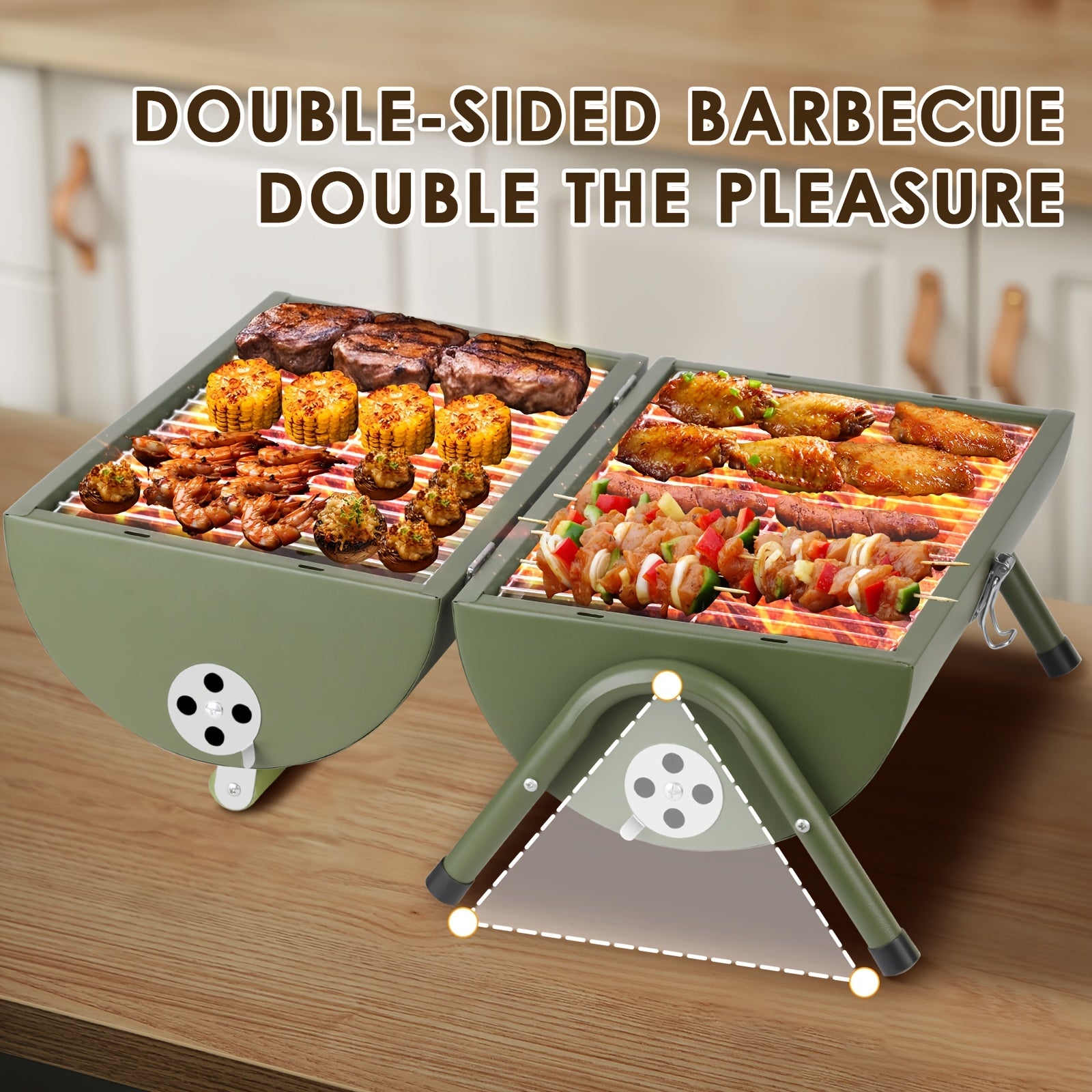 Compact Portable Charcoal Grill Barrel