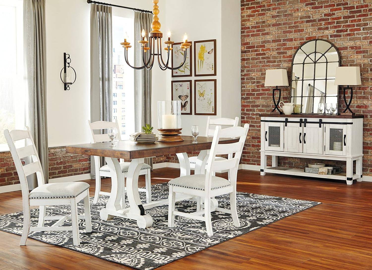 Valebeck Farmhouse Rectangular Extension Dining Table, Fits up to 8,