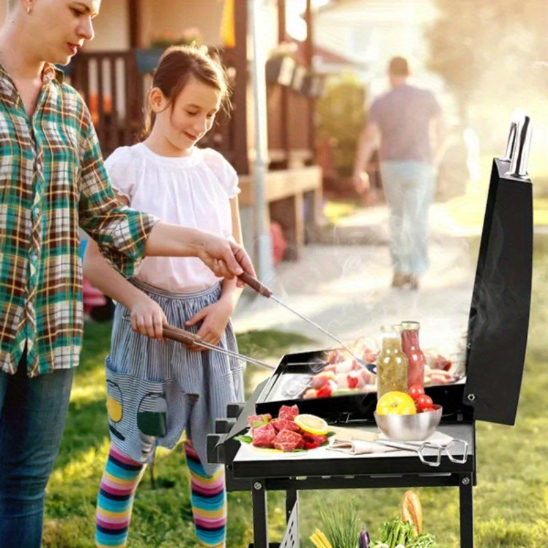 3-Burner Flat Top Gas Griddle with Ceramic Coated Cast Iron Pan