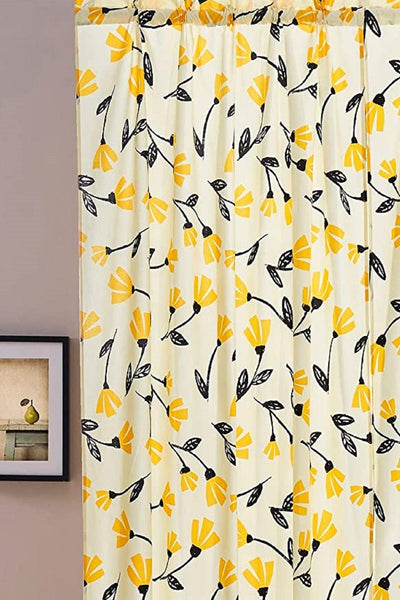 DaDa Bedding Set of 2 Botanical Floral Window Curtain Panels - Natural