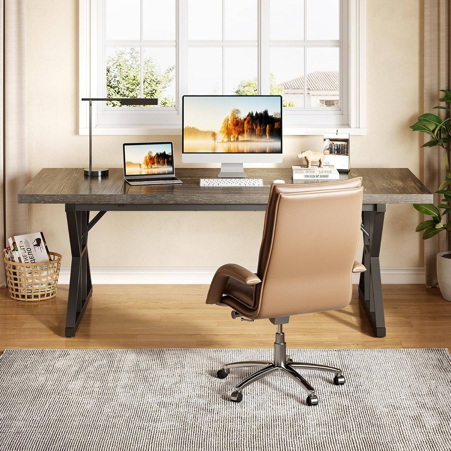70.8-Inch Large Executive Desk, Extra Long Computer Office Desk
