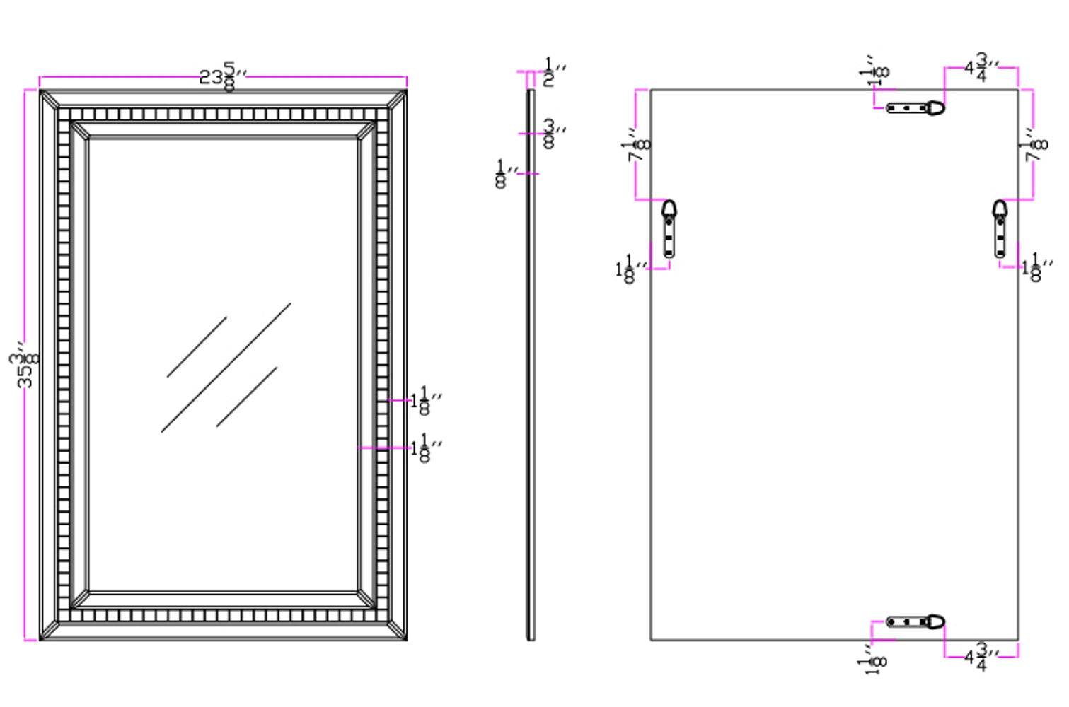 Mosaic Tiled Beveled Bathroom/Vanity Mirror